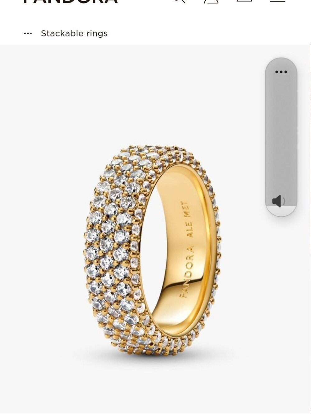 Pandora Triple Gold Plated 295 Triple Gold Pave Ring Its Beautiful Bag Box Bag